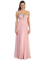 D8693 Plunging Strapless Prom Dress - Pink, Front View Thumbnail