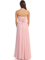 D8693 Plunging Strapless Prom Dress - Pink, Back View Thumbnail