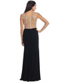 D8868 Embellished Illusion Sweetheart Formal Dress - Black, Back View Thumbnail