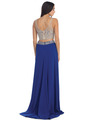 D9017 Two piece Formal Dress - Royal Blue, Back View Thumbnail