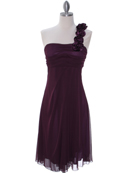 E1801 Purple One Shoulder Homecoming Dress, Purple
