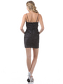 E1808 Stretch Charmeuse Cocktail Dress with Bolero - Black, Back View Thumbnail