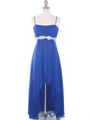 E1913 High Low Chiffon Cocktail Dress - Royal Blue, Front View Thumbnail