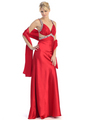 E2120 Star Back Prom Dress - Red, Front View Thumbnail