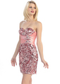 E2333 High Low Sequin Prom Dress - Pink, Alt View Thumbnail