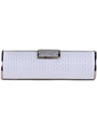 E8901 White Shimmery Evening Clutch - White, Front View Thumbnail
