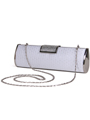 E8901 White Shimmery Evening Clutch - White, Alt View Thumbnail