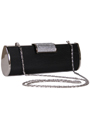 E890 Black Evening Clutch with Rhinestone Clip - Black, Alt View Thumbnail