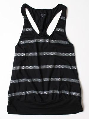 FH006 Women's Tank with Stripe, Black