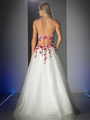 FY-CK70 Cherry Blossom Sweetheart Ball Gown - Off White, Back View Thumbnail