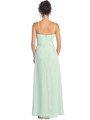 GL1020 Sheer Chiffon Overlay Evening Dress - Sage, Back View Thumbnail