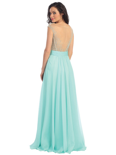 GL1077 Vintage Inspired Evening Dress  - Tiffany, Back View Medium