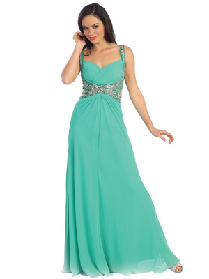 GL1082 Stunning Sweetheart Wrap Evening Gown, Green