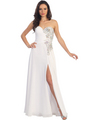 GL1112 Pure & Pristine Sweetheart Evening Dress - White, Front View Thumbnail