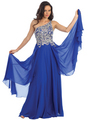 GL1128 Sass and Class Prom Dress - Royal, Front View Thumbnail
