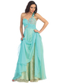 GL1154 One Shoulder Chiffon Over Lace Evening Dress - Tiffany, Alt View Thumbnail