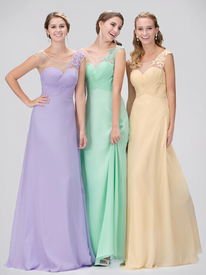 GL1332X Mock One Shoulder Bridesmaid Dress, Champagne