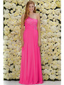 GL2021 One Shoulder Prom Dress - Fuchsia, Front View Thumbnail