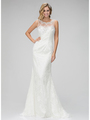GL3146T Lace Mermaid Bridal Evening Dress - Ivory, Front View Thumbnail