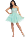GS1109 Tutu Cute Party Dress - Mint, Front View Thumbnail