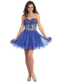 GS1110 Baby Doll Darling Homecoming Dress  - Royal, Front View Thumbnail