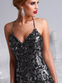 H1220 Sequin Cocktail Dress By Terani - Black, Alt View Thumbnail
