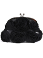 HBG90701 Black Floral Evening Bag - Black, Front View Thumbnail