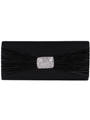HBG90843 Black Pleated Evening Bag - Black, Front View Thumbnail