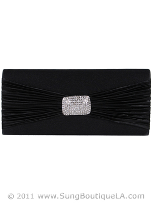 HBG90843 Black Pleated Evening Bag, Black