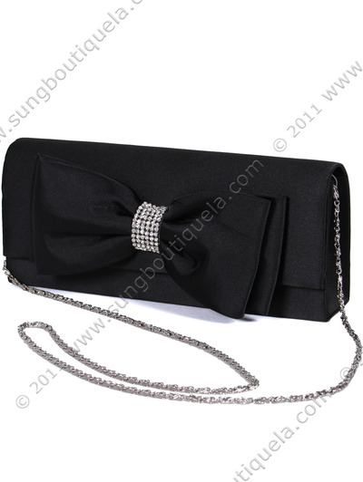 HBG90948 Black Evening Bag with Bow - Black, Alt View Medium