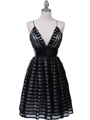 HK9212 Black Lace Cocktail Dress - Black, Front View Thumbnail
