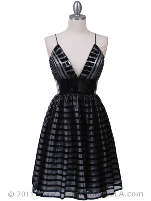 HK9212 Black Lace Cocktail Dress, Black