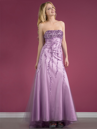 JC1781 Lilac Sequin Prom Dress - Lilac, Front View Medium