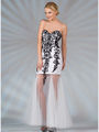 JC2511 Sweetheart Vintage Beaded Prom Dress - Black White, Front View Thumbnail