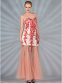 JC2511 Sweetheart Vintage Beaded Prom Dress - Peach Champagne, Front View Thumbnail