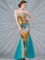 JC2513 Multi Colored Sequin Mermaid Prom Dress - Multi, Front View Thumbnail