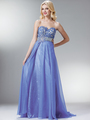 JC929 Vintage Evening Dress - Perry Blue, Front View Thumbnail