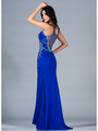 K2091 Royal Blue Evening Dress - Royal, Back View Thumbnail
