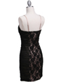 KS3343 Black Beige Cocktail Dress - Black Beige, Back View Thumbnail