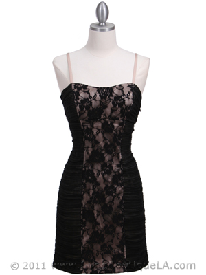 KS3343 Black Beige Cocktail Dress, Black Beige