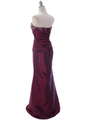 29591 Raspberry Taffeta Evening Gown with Bolero - Raspberry, Back View Thumbnail