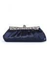 M40001 Navy Evening Clutch with Rhinestone Frame - Navy, Front View Thumbnail