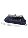 M40001 Navy Evening Clutch with Rhinestone Frame - Navy, Alt View Thumbnail