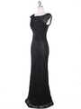MB6099 Black Lace Cap Sleeve Evening Dress - Black, Alt View Thumbnail