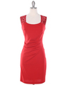 MB6116 Sequin Back Cocktail Dress - Red, Front View Thumbnail