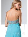 P1528 Sweetheart Long Prom Dress By Terani - Aqua, Back View Thumbnail