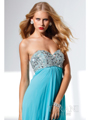 P1528 Sweetheart Long Prom Dress By Terani - Aqua, Alt View Thumbnail