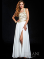 P1531 One Shoulder Prom Dress By Terani - Ivory, Front View Thumbnail