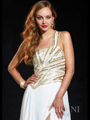 P1531 One Shoulder Prom Dress By Terani - Ivory, Alt View Thumbnail