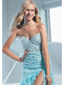 P1572 Layered Sweetheart Long Prom Dress By Terani - Aqua, Alt View Thumbnail